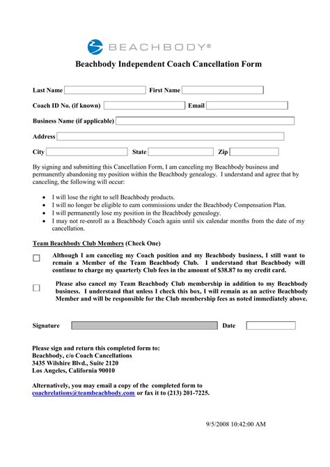 Beachbody Independent Coach Cancellation Form 09 2.